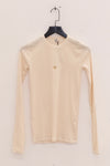BASERANGE 25 Early Spring French organic cotton hollow heart-shaped long-sleeved T-shirt BAS-TOHLS-RB-000-UNDYED